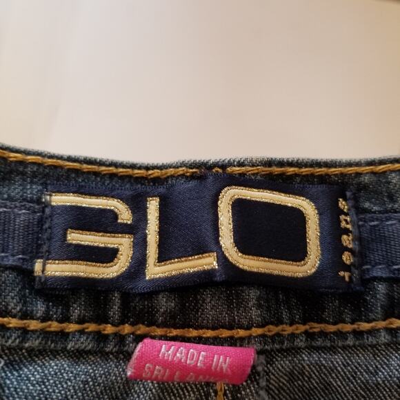 Glo Jeans by J Lo Mid Rise Straight Cut Slash Pockets Dark Rinse Juniors Size 9 - Picture 6 of 16